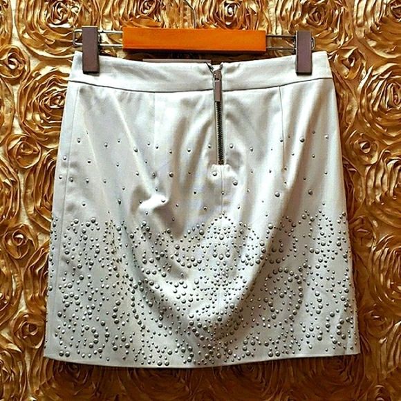 🖤NWT Armani Exchange Skirt White Stud Mini Skirt - Picture 2 of 11